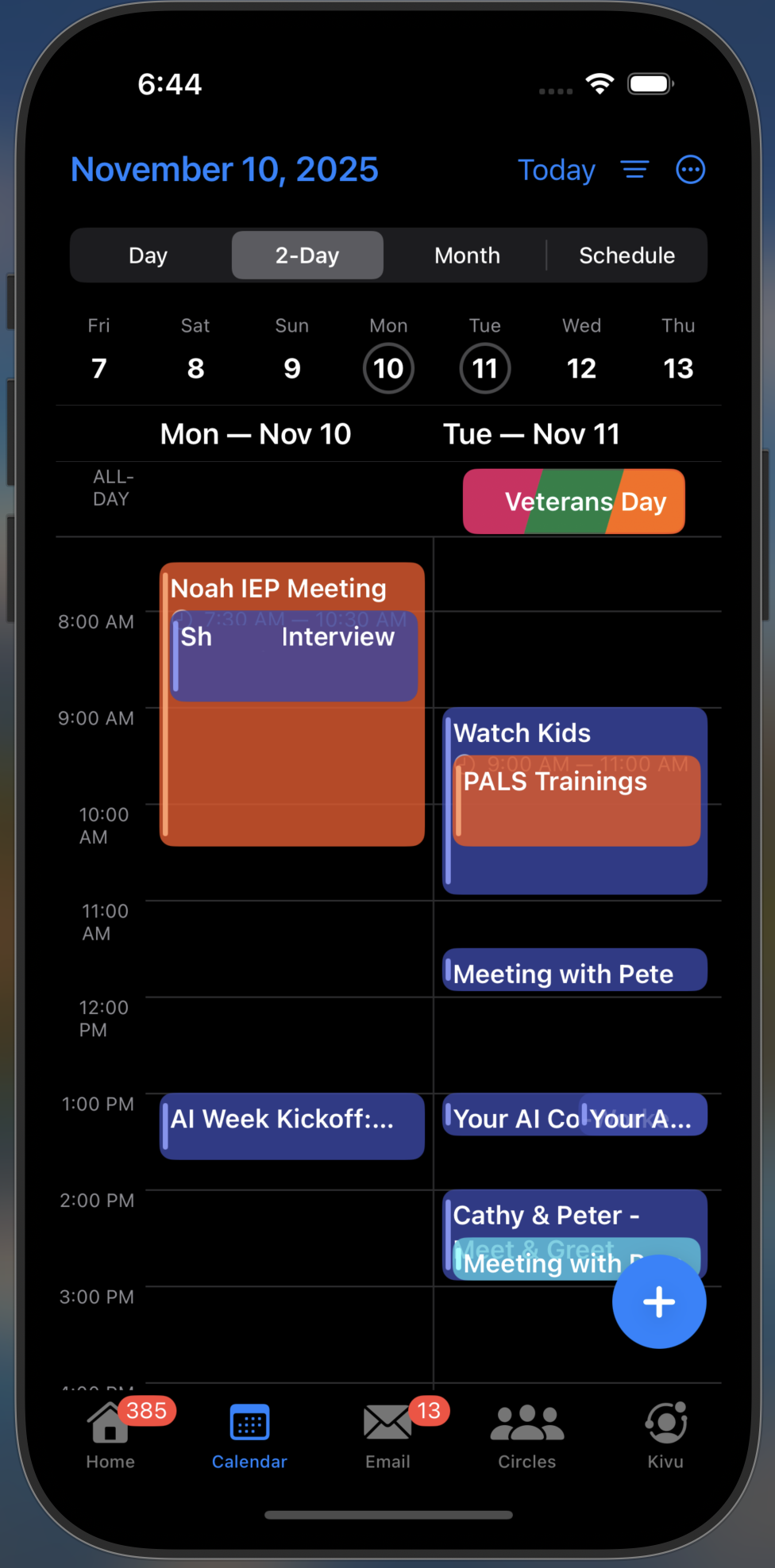 iOS Calendar Interface